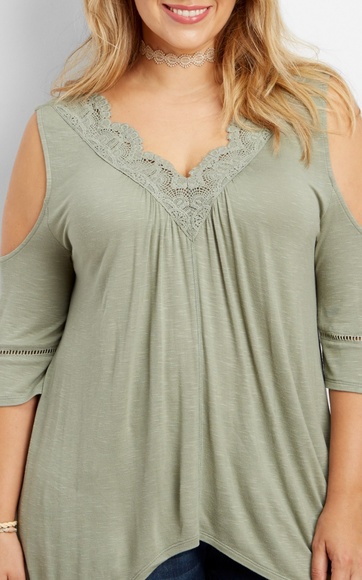 Maurices Tops - New Maurices olive cold shoulder top